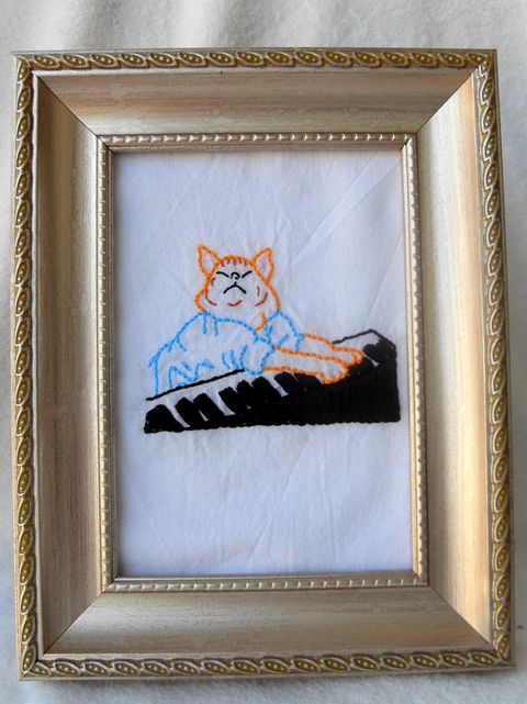 Keyboard Cat Cross Stitch