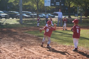 And the throw to second!