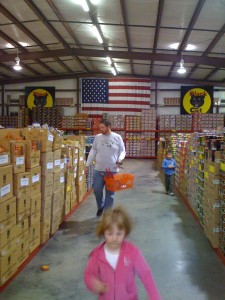 Black Cat Kids with Todd at Black Cat Fireworks store.