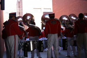 Possibly my favorite moment of the day was cutting through a tunnel of a building on campus and getting caught behind the AU marching band warming up.