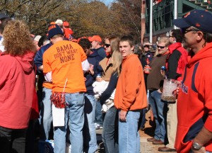 Oh, the people-watching. I adore stupid football shirts like this one.