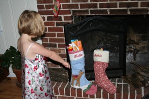 Stockings The next morning, Tiller found the stockings and didn't even see her bike at first!