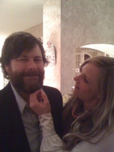 I think she is checking his beard for small insects or birds' nests. I love him, because he quietly plays along with our games.