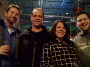 Love this picture. Todd and our "new friends," Foley, Lucy, and Scott. Kinda fun to go out and mix the old and new these days. 