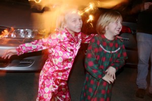 Then, the kids started going crazy, wanting sparklers.