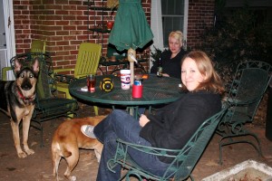 Before midnight, we did some hanging by the fire with the dogs.