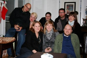 The Whole NYE Gang Matt ruined the picture watching tv. We've all been spending NYE together since Y2K! Except we used to go to the beach and we didn't have kids. We did have puzzles and other recreational activities. And a lot of alcohol.