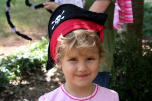 Kate won the award for cutest pirate hat and sash. 