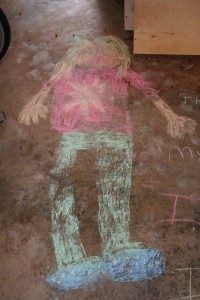 Thankful for my sweet, artistic girl, and the chalk drawings she does in the garage. 