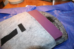 And my Kindle fit just right inside. This was great, because Cathie accomodated my desire for the Kindle and it's existing cover to fit inside this one, so she made it to my specifications.